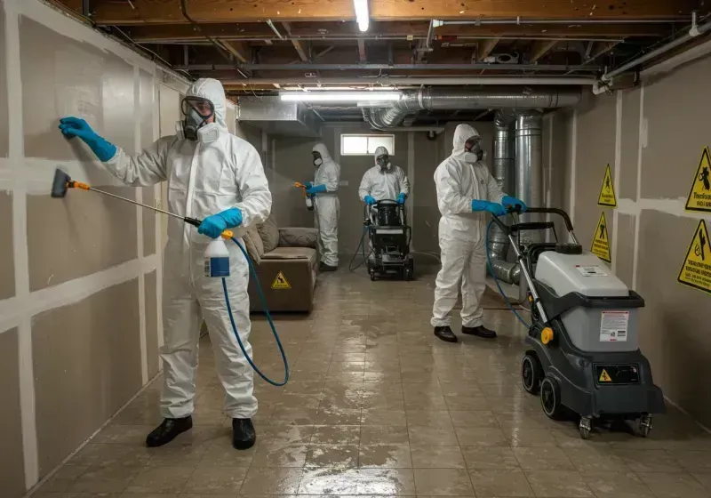 Basement Moisture Removal and Structural Drying process in Booneville, AR